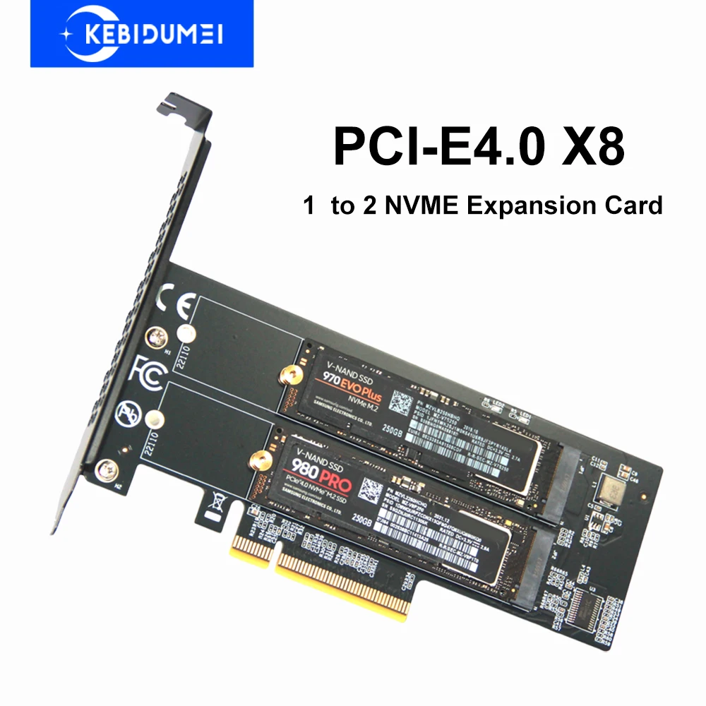 1～2xNVMe拡張カード PCIe4.0 X8 M.2 NVMe SSD PCマザーボード用 X1 X4 X8拡張カード PCIe 3.0 2230 2242 2260 2280用