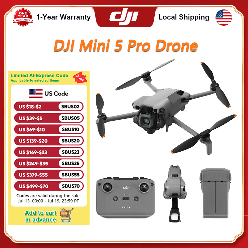 DJI Mini 5 Pro カメラドローン ActiveTrack 360° 超軽量 折りたたみ式 1 インチ CMOS 4K カメラ 全方向性障害物検知 225° ジンバル 初心者向け 20km 伝送