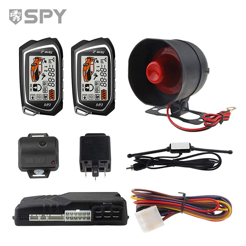 SPY ユニバーサル 2 ウェイ LCD 車警報システムハイジャック防止リモートスターターキーレスエントリーオートロックドアセントラルロックリモート
