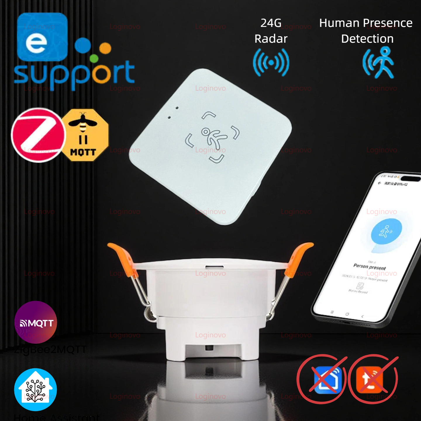 Zigbee 人体存在センサー 24 グラムレーダー探知機スマートモーションセンサー Zigbee 2mqtt ホームアシスタント Ewelink APP シーンリンケージ