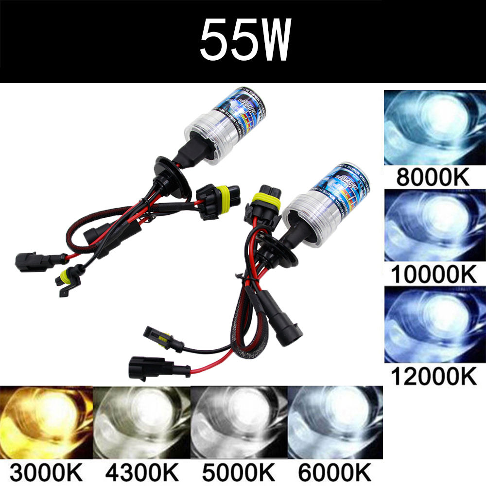 2 個 55 ワット HID キセノンキット電球 H1 H4 H7 H11 9005 9006 3000K 4300K 6000K 8000K 12000K DC 12V 車のヘッドライトヘッドランプフォグランプ