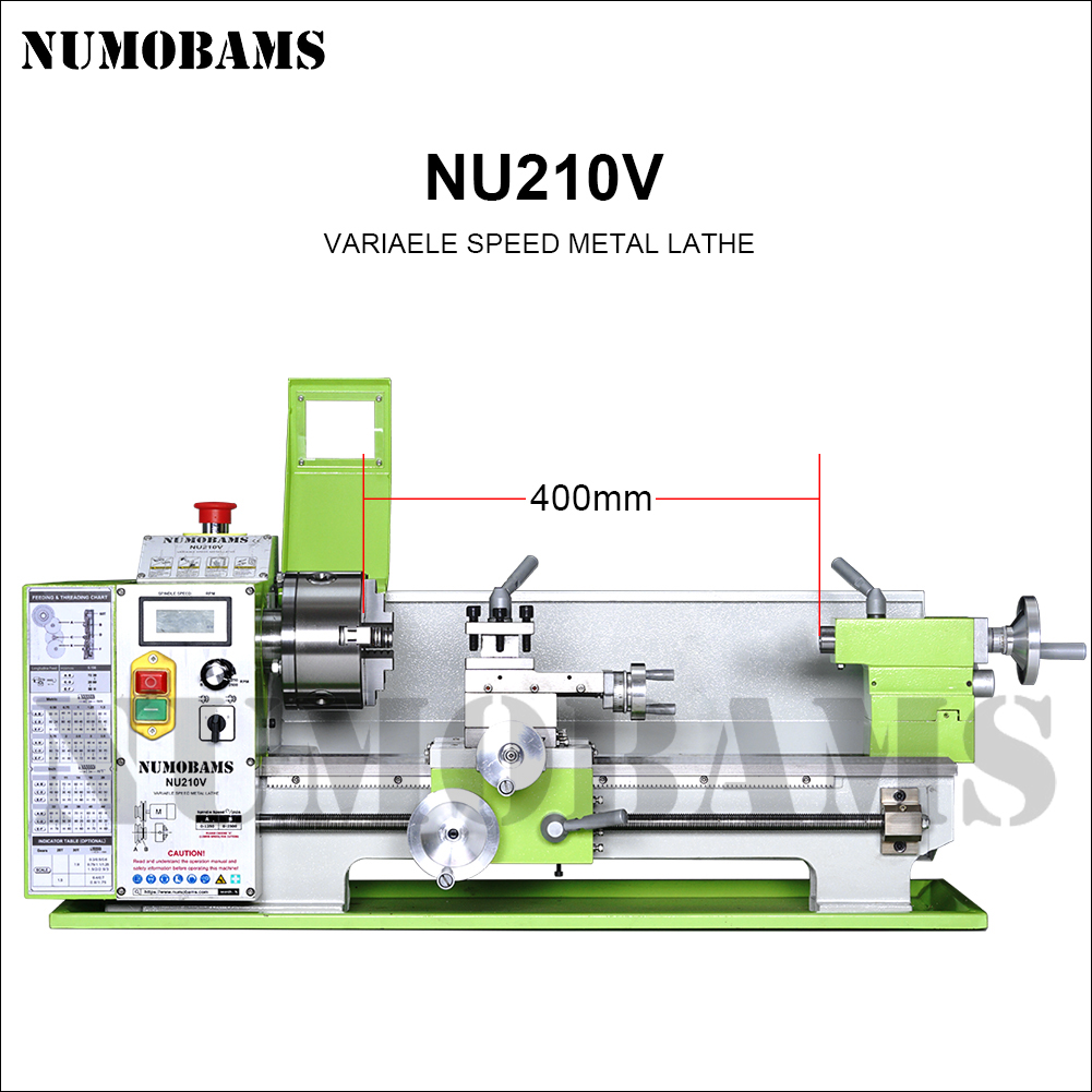 NUMOBAMS NU210V 高精度1100Wブラシレスモーター搭載全鋼ギア金属旋盤