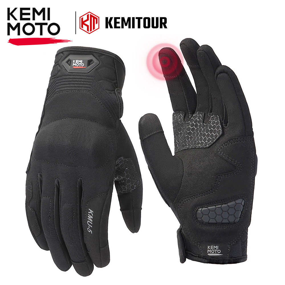 KEMITOUR 夏オートバイ手袋男性用内蔵 PU フォームシェルタッチスクリーンアンチスリップダートバイク手袋サイクリング ATV UTV