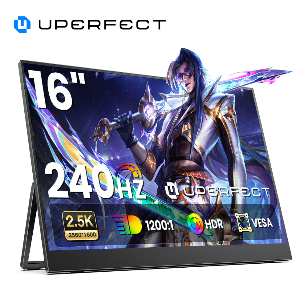 完璧な 16 インチ 2.5K 240Hz ポータブル ゲーム モニター 16:10 IPS スクリーン タイプ c ミニ HDMI セカンド ディスプレイ付き MAC/ラップトップ/PC/Xbox/PS 用