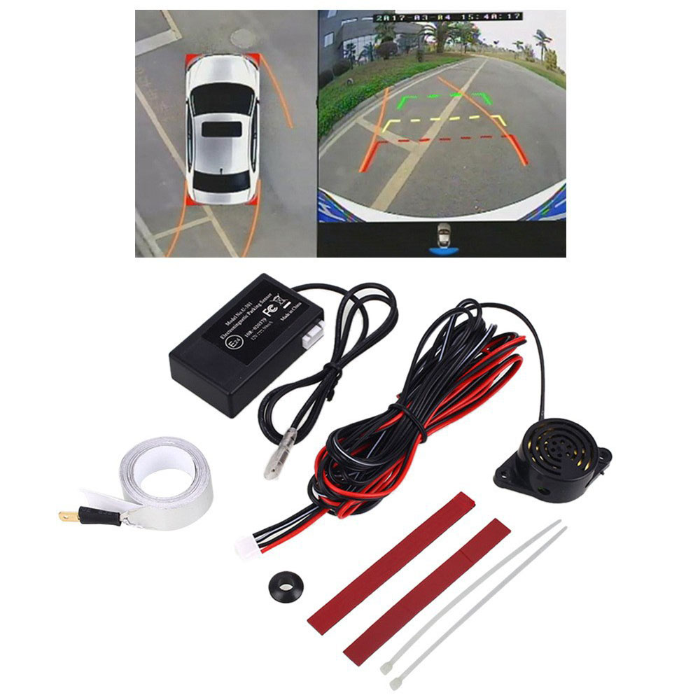 自動電磁パーキングセンサーキットドリル穴なし簡単インストールパーキングレーダー車リバースバックアップパーキングセンサー警報システム
