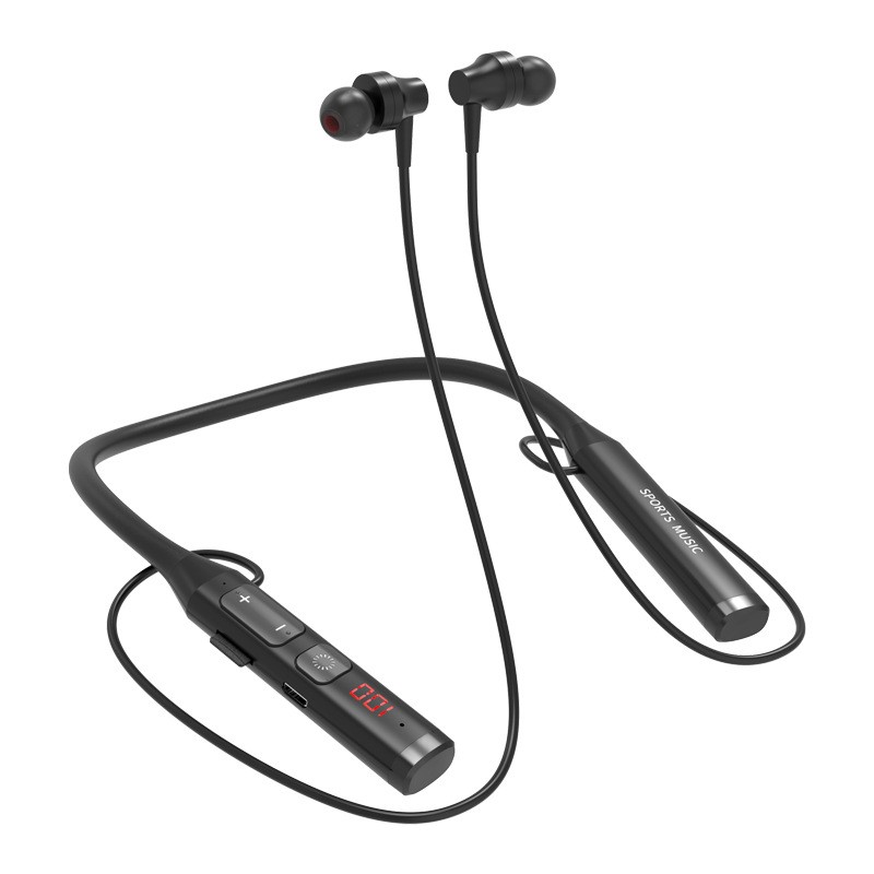 ワイヤレス ネックバンド FM ラジオ メモリ カード MP3 スポーツ ヘッドセット イヤフォン