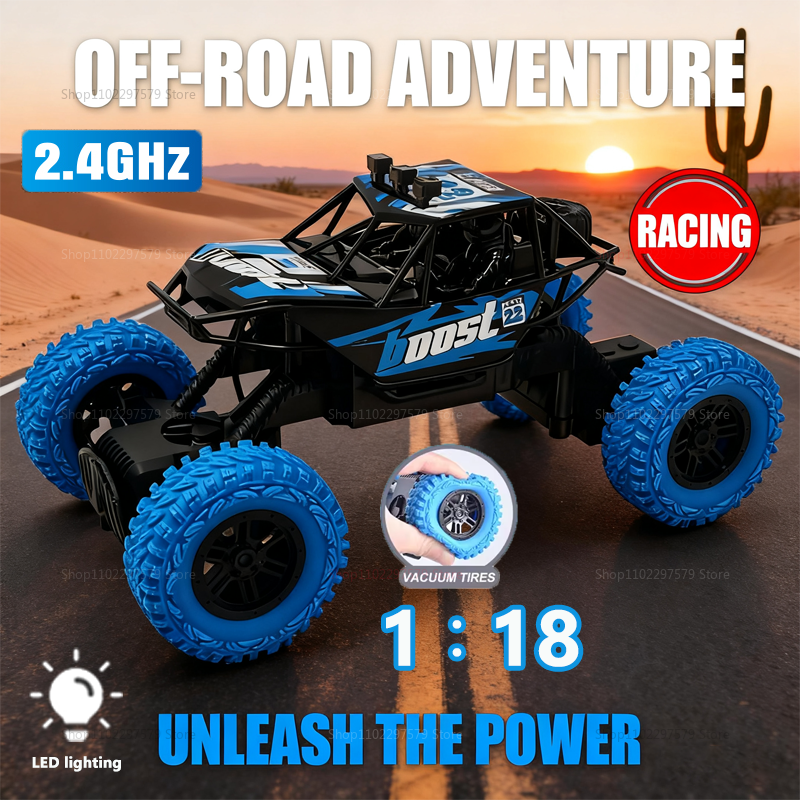 ホット RC レースカー子供のためのオフロードリモートコントロールカーカラフルな Led ライトゴムタイヤ男の子のギフトのおもちゃ屋外プレイ