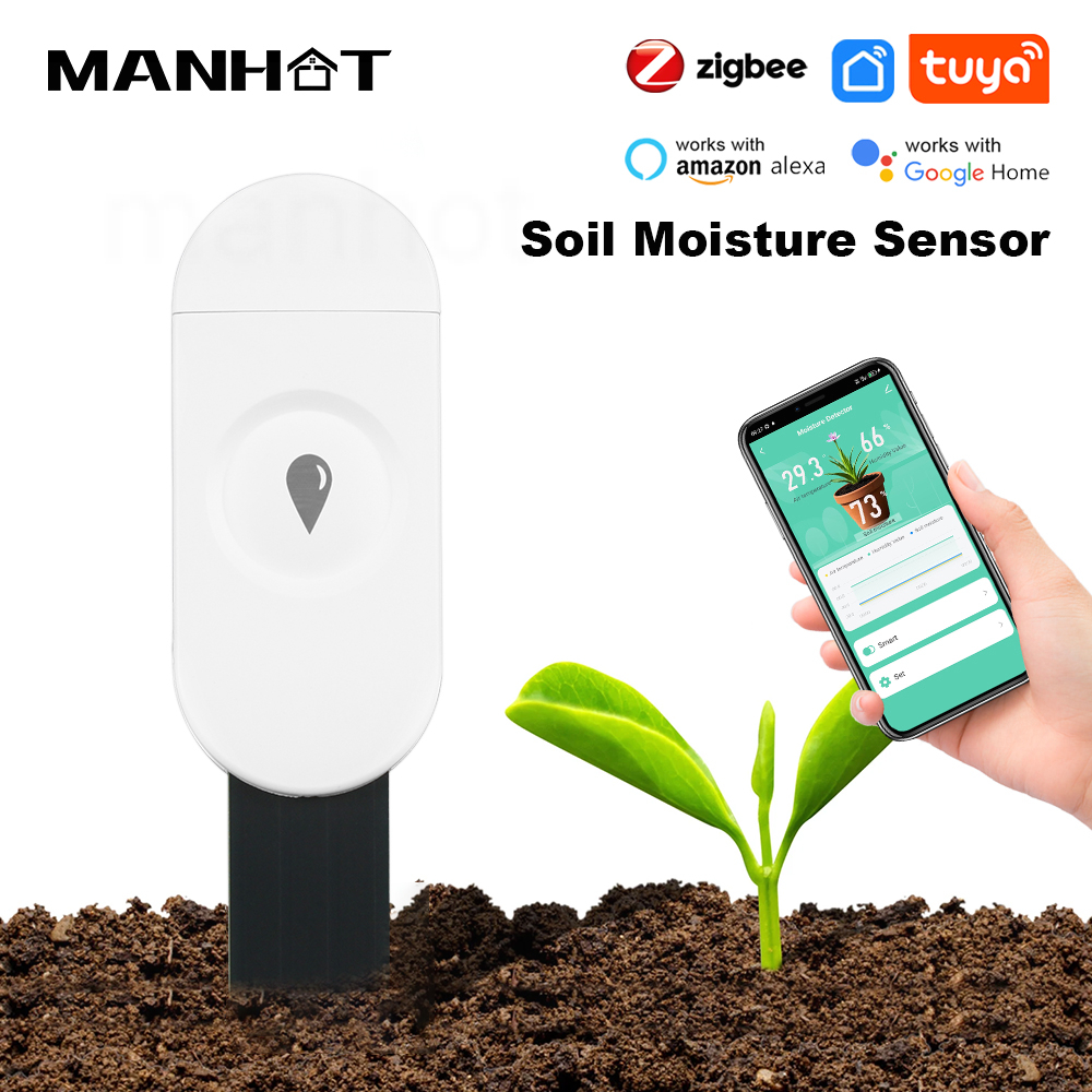 Tuya Zigbee3.0 Smart Soil Tester Humidity Temperature Moisture Sensor With Mobile APP Real Time Monitor For Home Garden