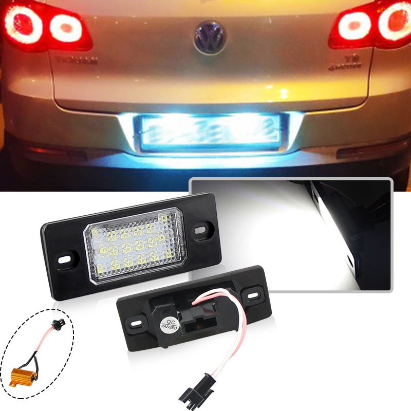 2 個 LED ナンバーライセンスプレートライトランプエラーフリー 1J5943021D 1J5943021A VW ボラゴルフ 4 5 ワゴンパサートティグアントゥアレグ Mk1