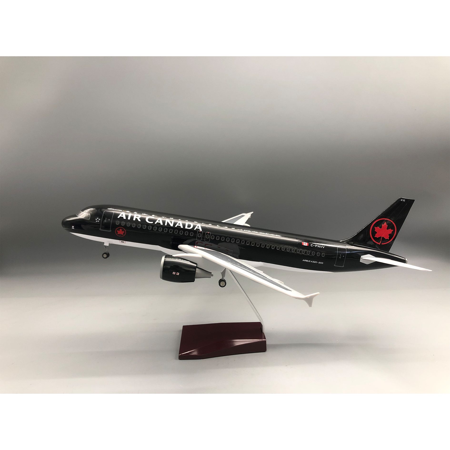 47CM エアカナダ A320 航空会社 1/80 スケール飛行機モデル ダイキャスト樹脂 着陸装置ホイール付き ライト (タッチまたはサウンドコントロール)