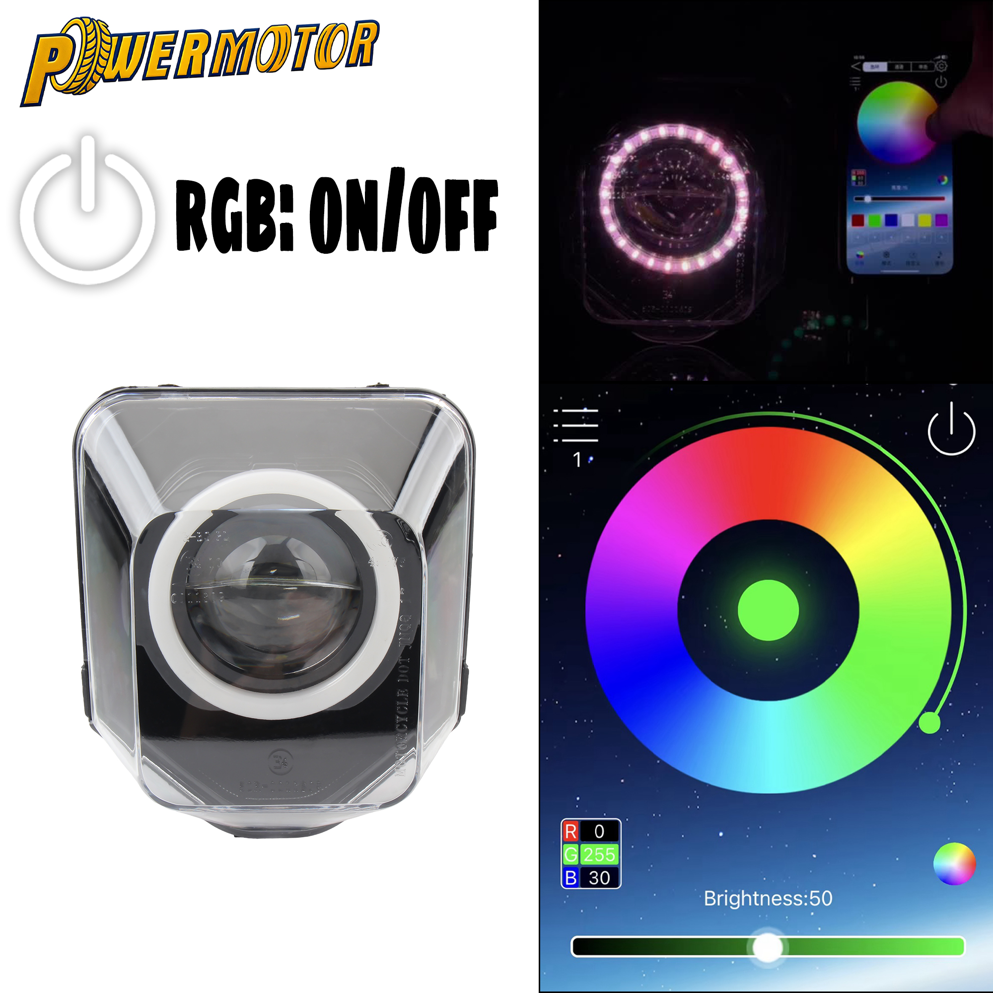 ハスクバーナ TE 250 モトクロス RGB LED ヘッドライトアプリコントロールエンジェルアイズ 150 300 FE 250 350 450 501 701 SM エンデューロ 2014–2024