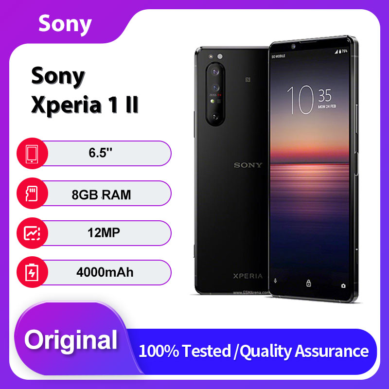 オリジナルロック解除 Sony Xperia 1 II 5G 指紋 Bluetooth 4000mAh 12MP 携帯電話 6.5 インチ 256 ギガバイト 8 ギガバイト RAM