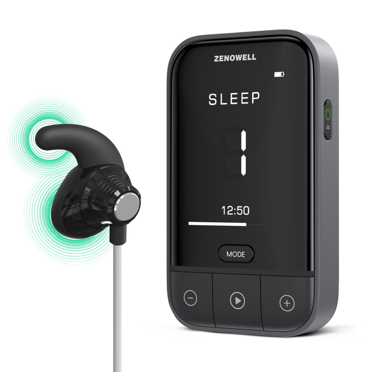 ZenoWell 耳介迷走神経刺激装置 |睡眠補助デバイス、より良い穏やかな睡眠を取り戻すための特許取得済みの迷走神経ウェアラブルデバイス