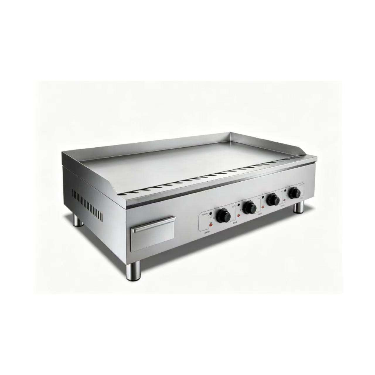 Stainless Steel Commercial Electric Griddle Desktop Flat Grill Non-stick Teppanyaki Maker Kitchen Restaurant Cooking Appliance