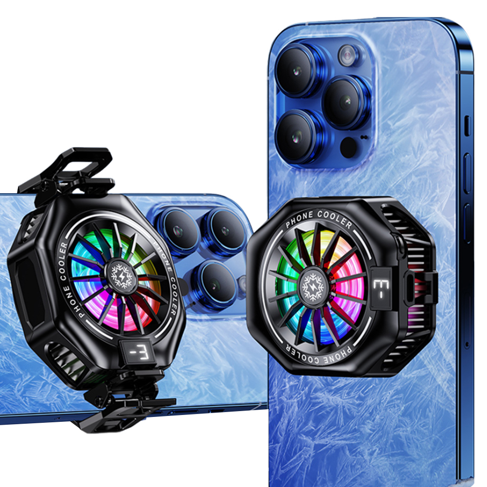 2 in 1 磁気/バッククリップ携帯電話半導体冷却ラジエーターデジタルディスプレイ電話クーラー 3 ギア調整可能