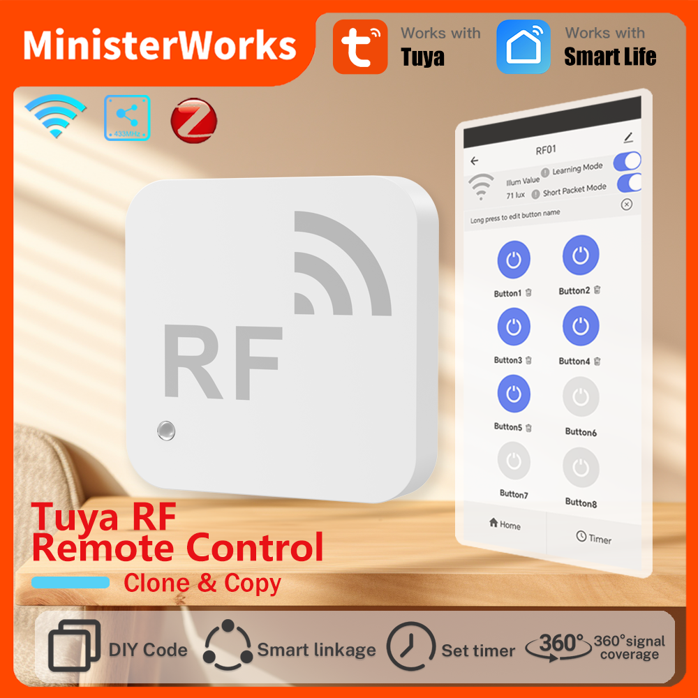 Tuya スマート WiFi 無線周波数 RF リモコン クローン