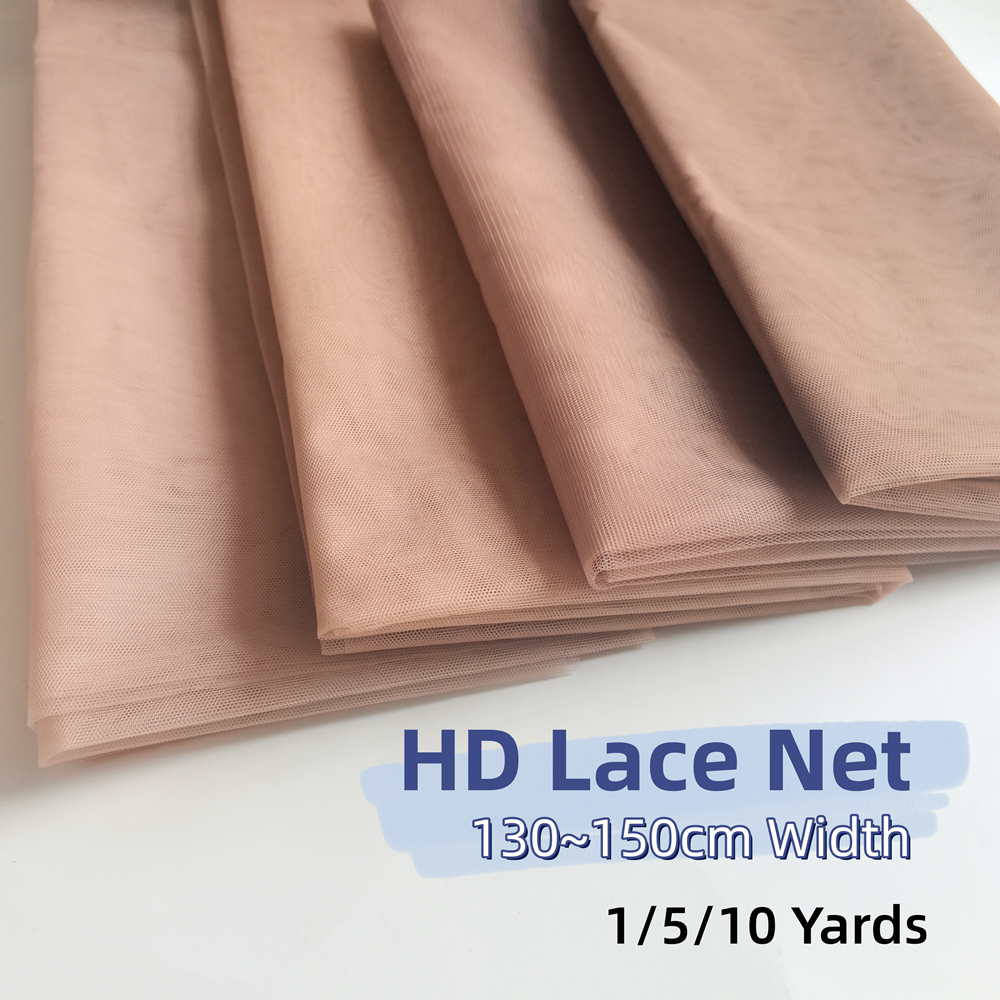 HD レースネット 1/5/10 ヤード卸売透明レースネットウィッグキャップかつら閉鎖ベージュブラウン色 DIY 韓国レースネット