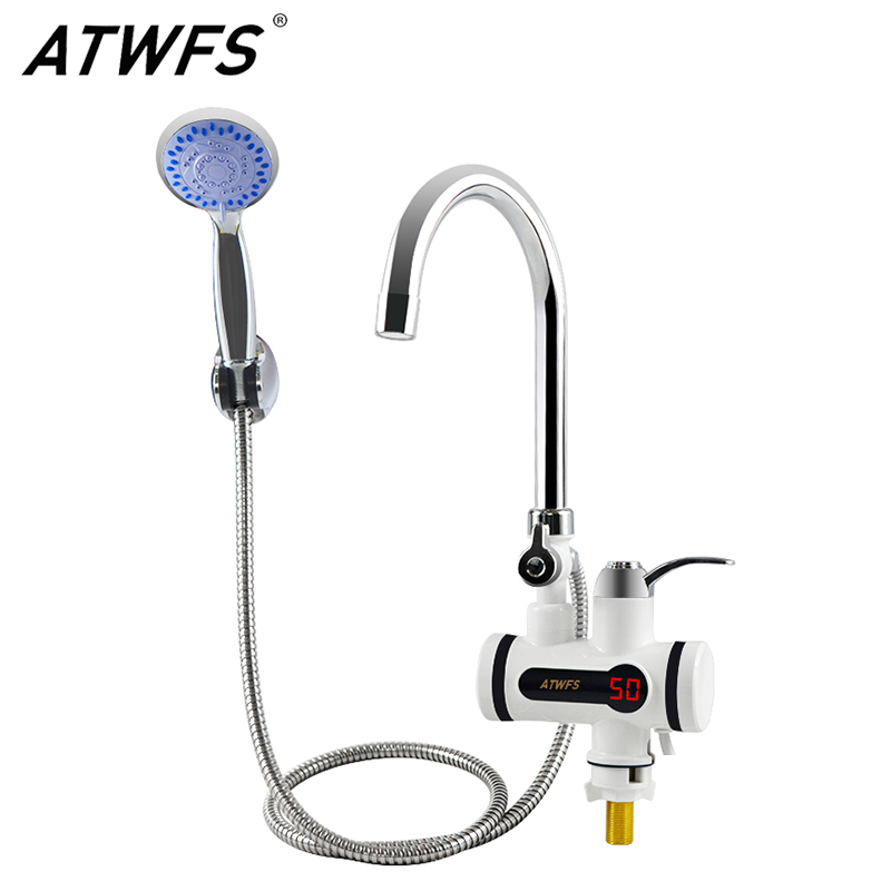 ATWFS 3000 ワットタンクレス給湯器蛇口シャワーインスタント電気タップ加熱給湯キッチンとバスルーム