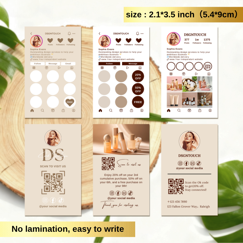 DSGNTOUCH カスタムロイヤルティ名刺 200枚 500枚 ビジネスパンチカード 9x4cm 300GSM 小売店向けスタンプリワードシステム