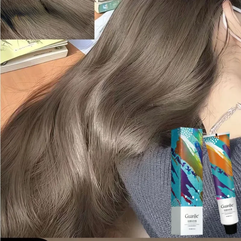 植物染毛剤ヘーゼルナッツアッシュブラウン非漂白染料クリーム永久ヘアカラーインスタント染料髪