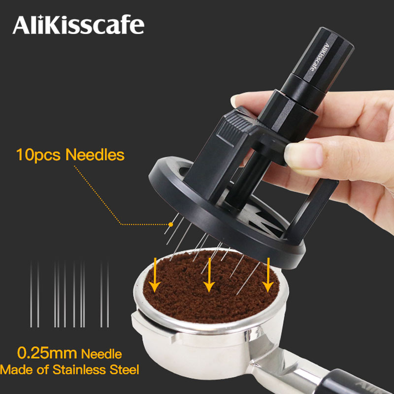 ALIKISSCAFE WDT ツールエスプレッソニードルディストリビュータスターラー磁気 51 ミリメートル 54 ミリメートル 58 ミリメートル深さ調整可能なバリスタツールコーヒーアクセサリー