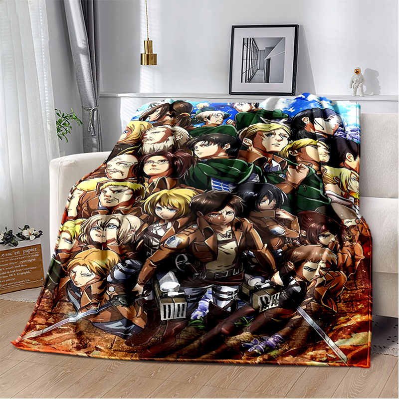 29 Style New Attack on Titan Eren Anime Cartoon Soft Flannel Blankets,Throw Blanket Comfortable for Beds Sofa Home Bedroom Gift