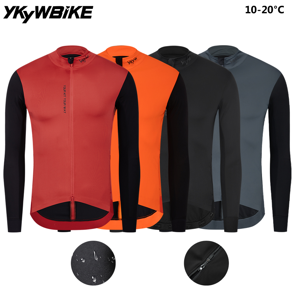 YKYWBIKE メンズサイクリングジャケット長袖サイクリング服防風防水自転車シャツウインドブレーカー MTB ロードバイクジャージ