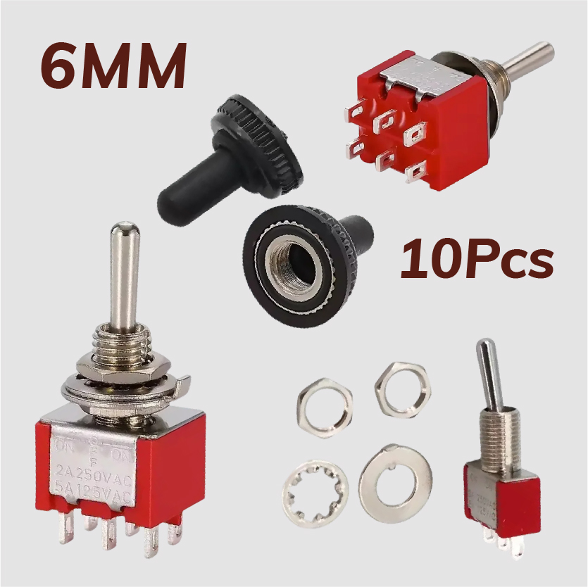 10 個 3Pin 6Pin ミニトグルスイッチ ON-OFF-ON /ON-ON MTS-102 103 202 203 電源ボタンスイッチ
