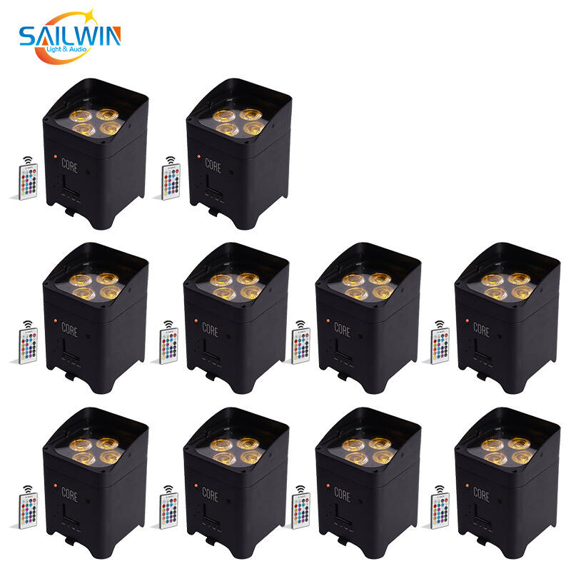 EU 在庫 4X18W バッテリー LED アップライトスマートフォン制御 DMX ワイヤレス 6X18W RGBWAP 6in1 LED アップライトウェディングパーティー舞台照明