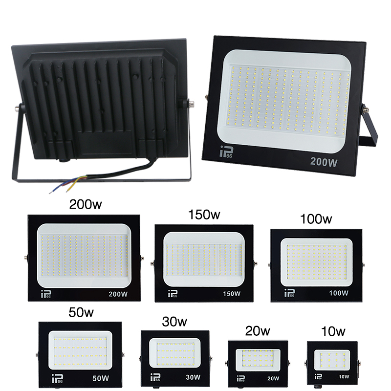 LED投光器スポットライト 100W 150W 200W 屋外照明 6500K 防水 ガレージ ジム 街路 門 壁灯 投光器 AC220V