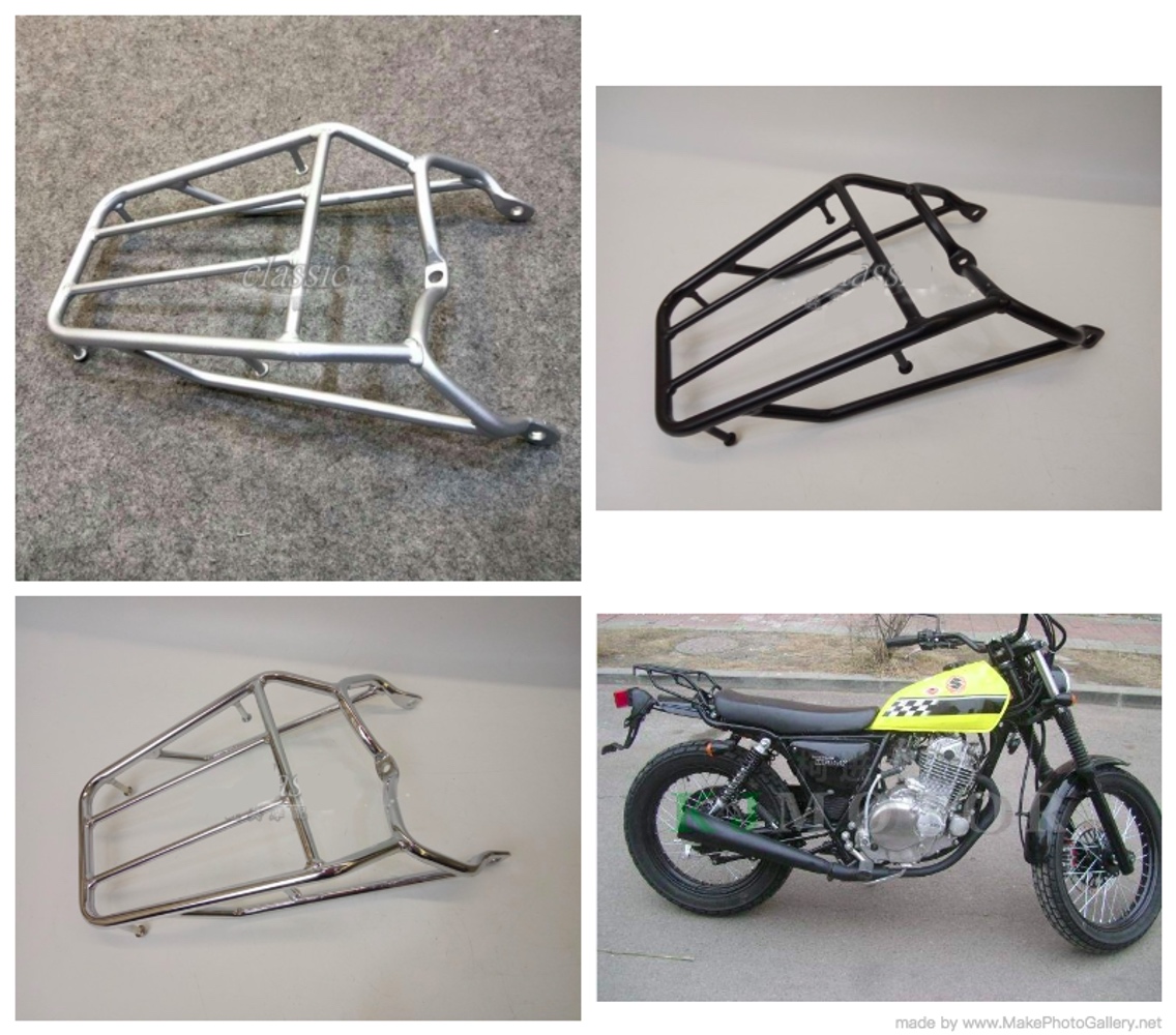 荷物ラックリアカーゴキャリアオートバイバイクスズキグラストラッカービッグボーイ TU250G TU250GB ブラックシルバークローム