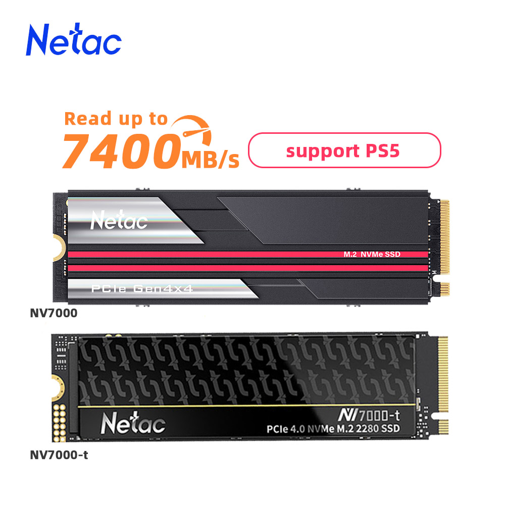 Netac 1TB M2 SSD 2TB 4TB SSD M.2 NVME 512GB ハードディスク PCIe 4.0x4 HD M2 2280 内蔵ソリッド ステート ドライブ (PS5 用ヒートシンク付き)