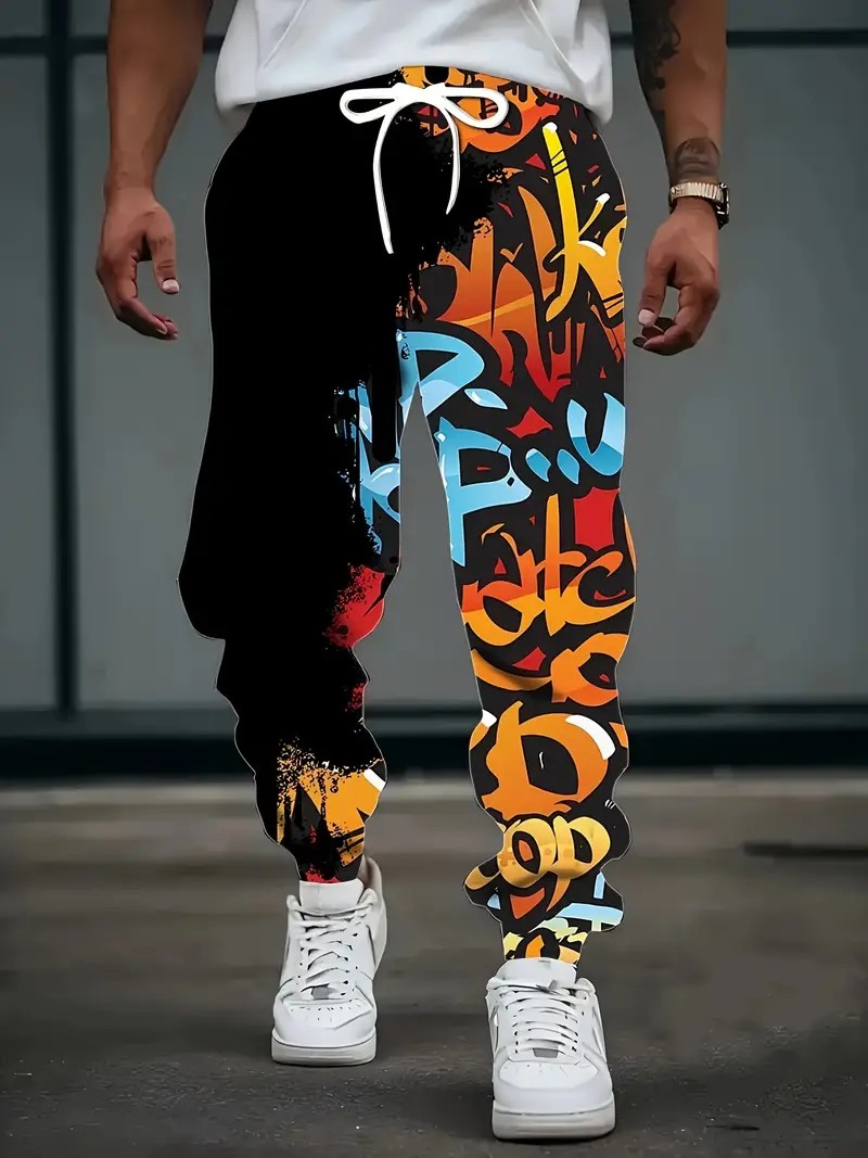 The new men's trousers for Spring and Autumn 2025 are casual fashionable soft and comfortable with 3D pattern printing