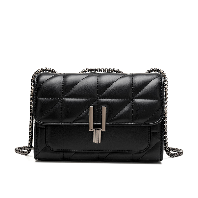 MIYIN ホット販売刺繍入り女性の PU レザーワンショルダーメッセンジャーバッグ大容量ロックチェーン小さな正方形クロスボディバッグ