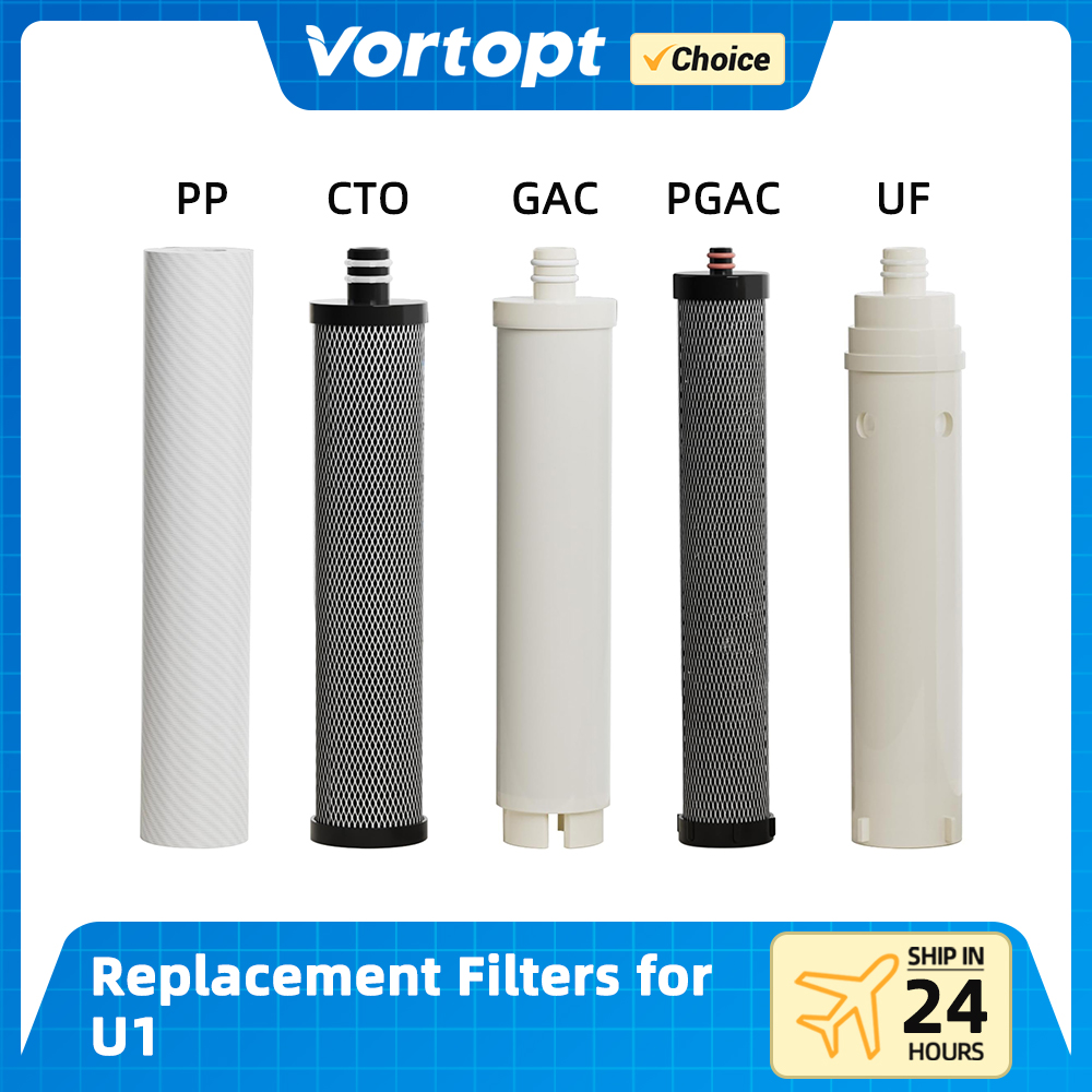 Vortopt PP/CTO/GAC/PGAC/UF 交換フィルター U1 アンダーシンク水フィルターと互換性あり