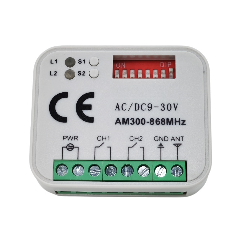 12V-24V レシーバーコントローラボードマルチ周波数 2 チャンネルレシーバー 433.92-900MHz マルチガレージドアオープナーレシーバー