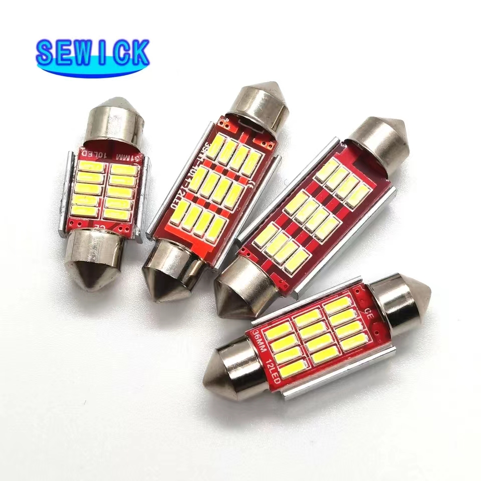 100 個フェストゥーン C5W CANBUS エラーなしオートライト 12 SMD 4014 LED 31 ミリメートル 36 ミリメートル 39 ミリメートル 41 ミリメートル車内ドームランプ読書電球白 12V