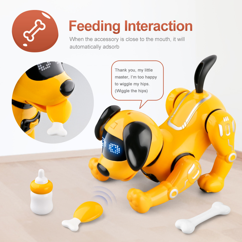 R19 リモートコントロールロボット犬のおもちゃ電子ペットプログラマブルロボット給餌相互作用 RC ロボットスタント子犬子供のおもちゃ