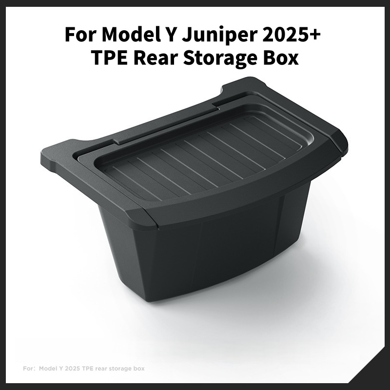For Tesla Model Y Juniper 2025+ High Quality TPE Material Armrest Storage Box Rear Trash Can Organizer Car Accessories