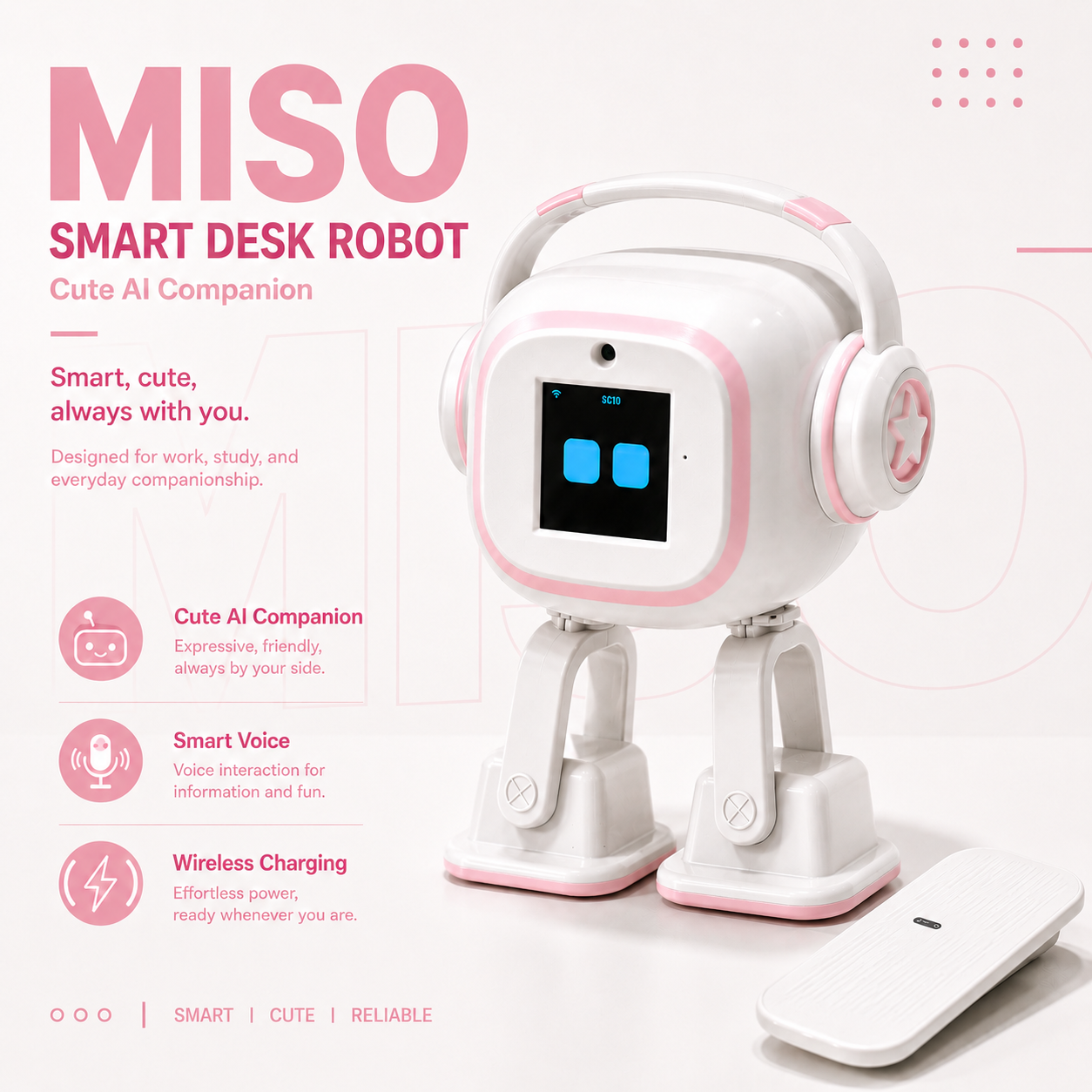 エモAIロボット |多言語スマートチャット、インタラクティブアシスタント、ダンシングロボット、デスクトップコンパニオン、デスクトップおもちゃギフト