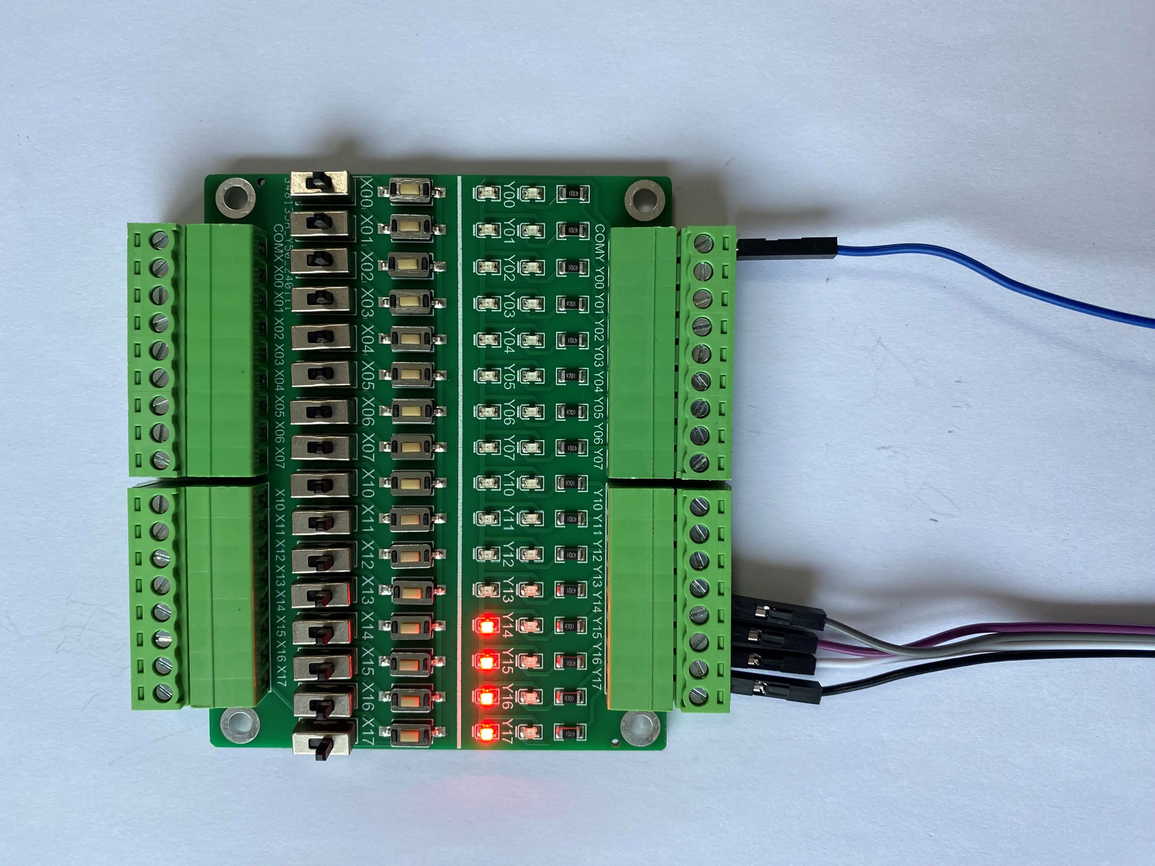 PLC デバッグ ボード PLC シミュレーション ボード 16 入出力テスト ボード マイクロコントローラー学習ボード ボタン モジュール