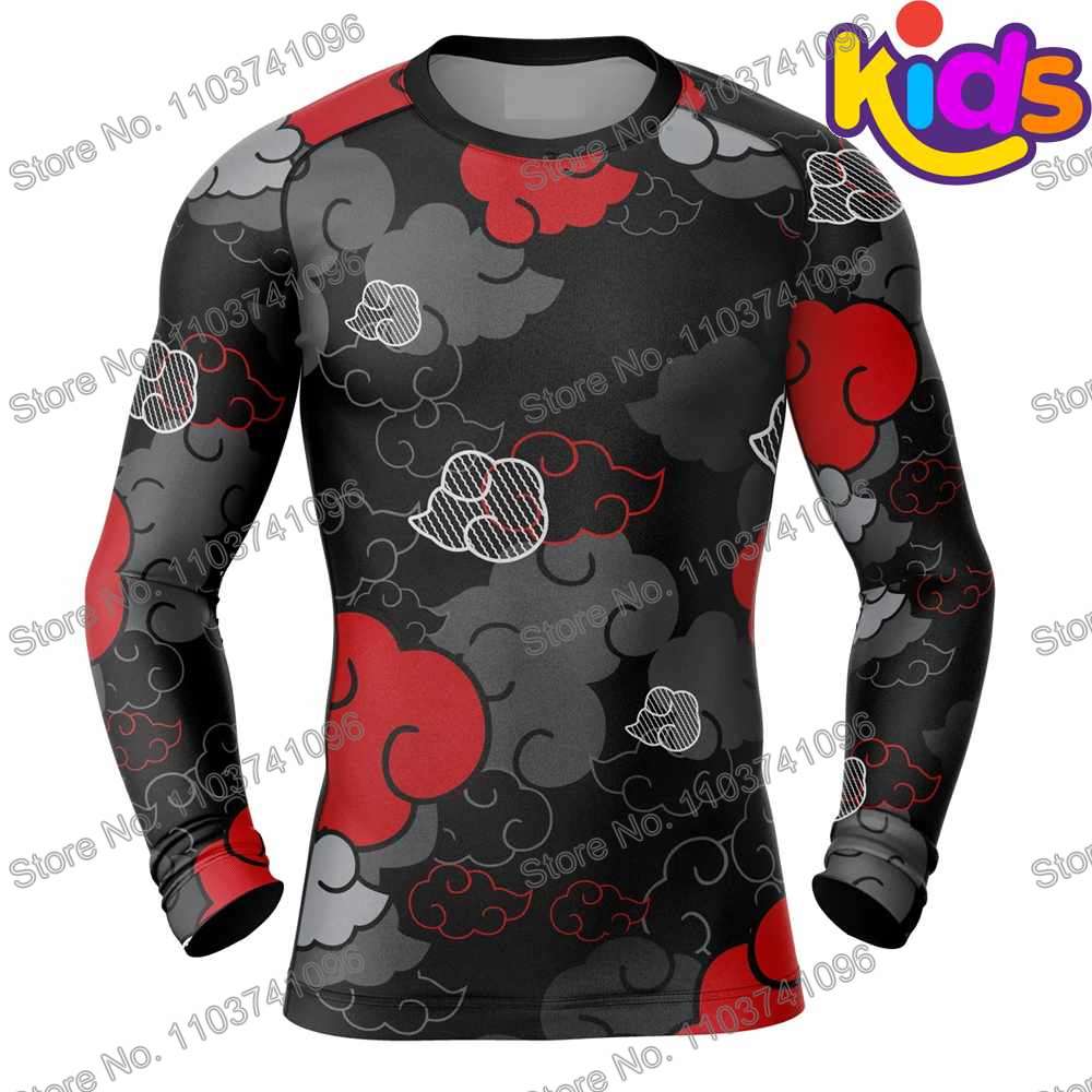 キッズクラウドダイビング Tシャツタイト長袖ボーイズラッシュガード BJJ MMA 水着サーフ服ビーチフロースーツガールズトップススポーツウェア