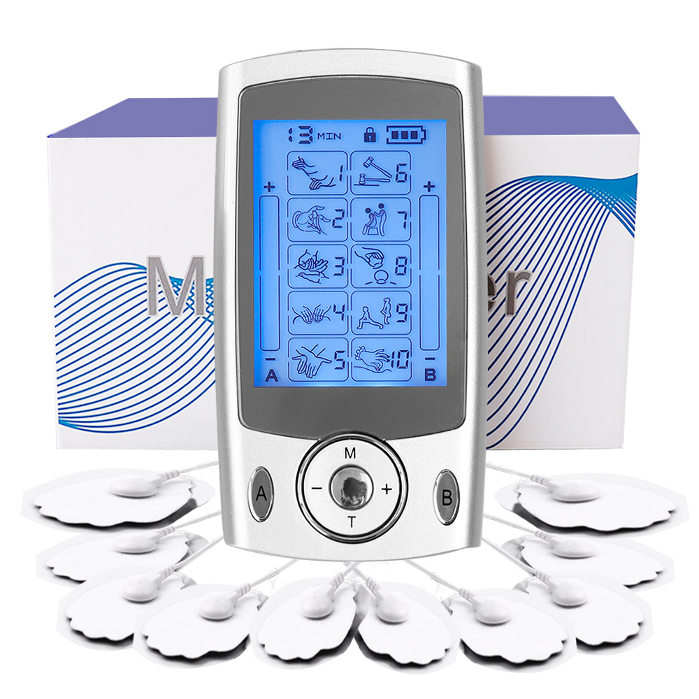 電気マッサージ器 EMS 筋肉刺激装置 10 モード鍼パルスマッサージリラックス物理的ケアツールデュアル出力 TENS マシン