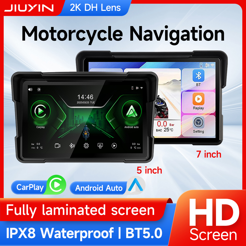 2026 オートバイ GPS ナビゲーション 5/7 インチ 2 18K HD レコーダーワイヤレス CarPlay Android 自動マルチメディアプレーヤー IP67 防水スクリーン