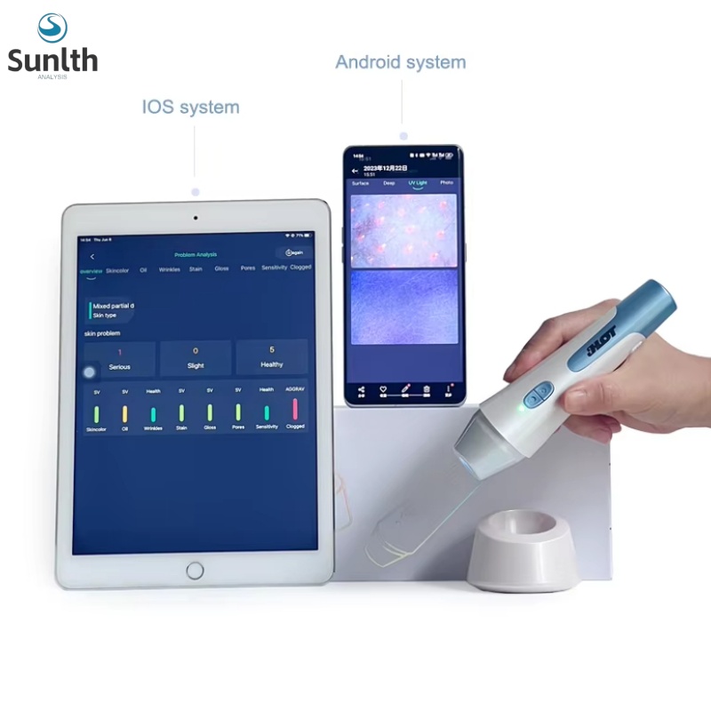 ポータブル Wifi リンク 200x Ai インテリジェント自動分析毛包スキャナー頭皮皮膚検出器アナライザー IOS Andorid 用