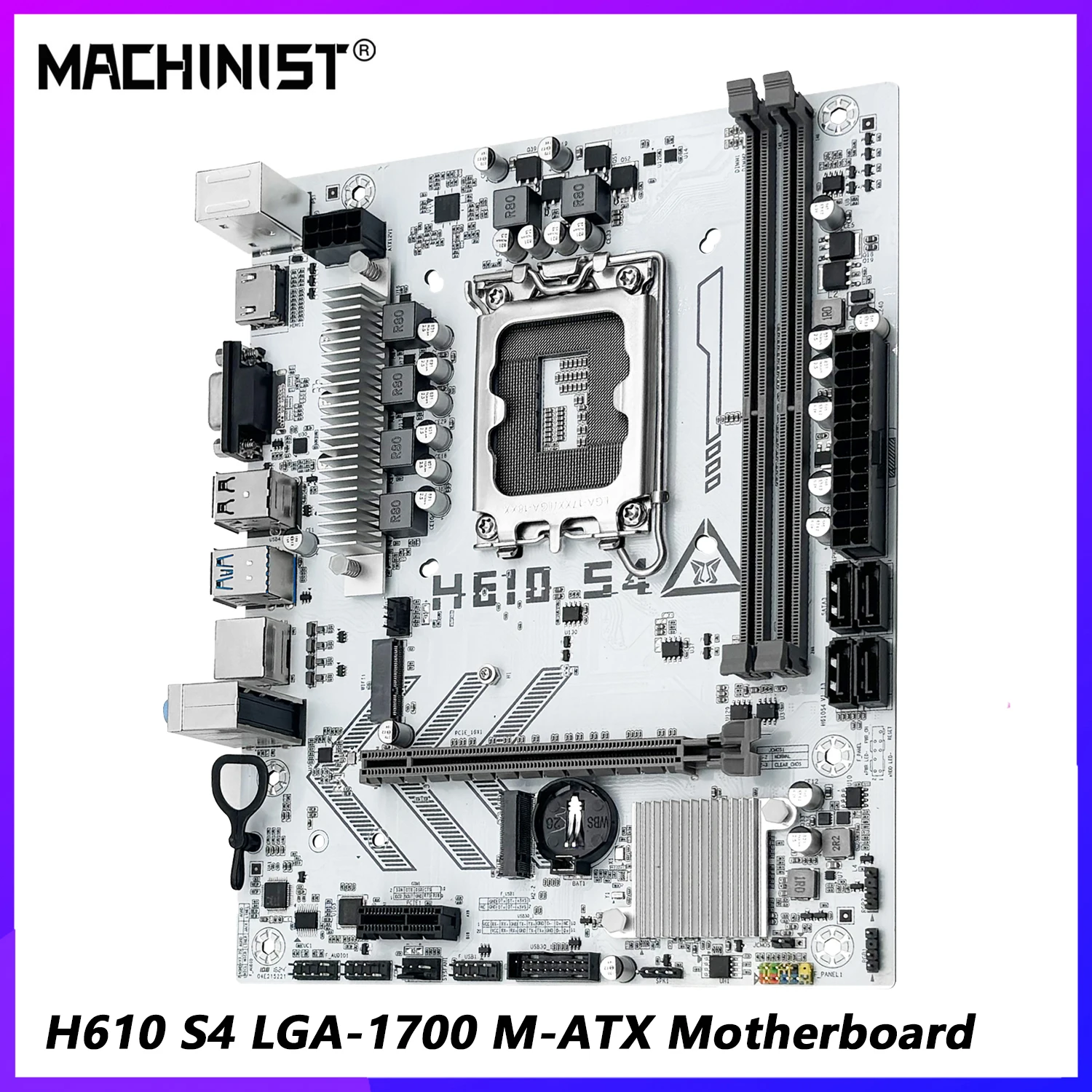 MACHINIST H610 S4 DDR4 MATX マザーボードのサポート 12 13 14 世代 H610 インテル LGA 1700 CPU 12100F 12400F 12490F 12600F 12700F 13600F