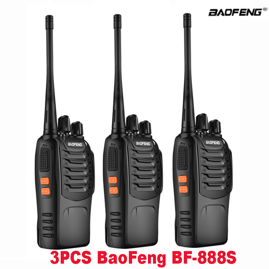3 個トランシーバーオリジナル Baofeng BF888S 5 ワット BF-888S 5 キロ UHF トランシーバーポータブル双方向ラジオ BF 888S インターホントランシーバー