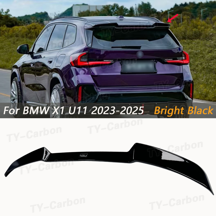 VTEN スタイルグロスブラックリアルーフスポイラー BMW X1 U11 2024 リアトップウイングトランクスポイラーボディキットカースタイリング