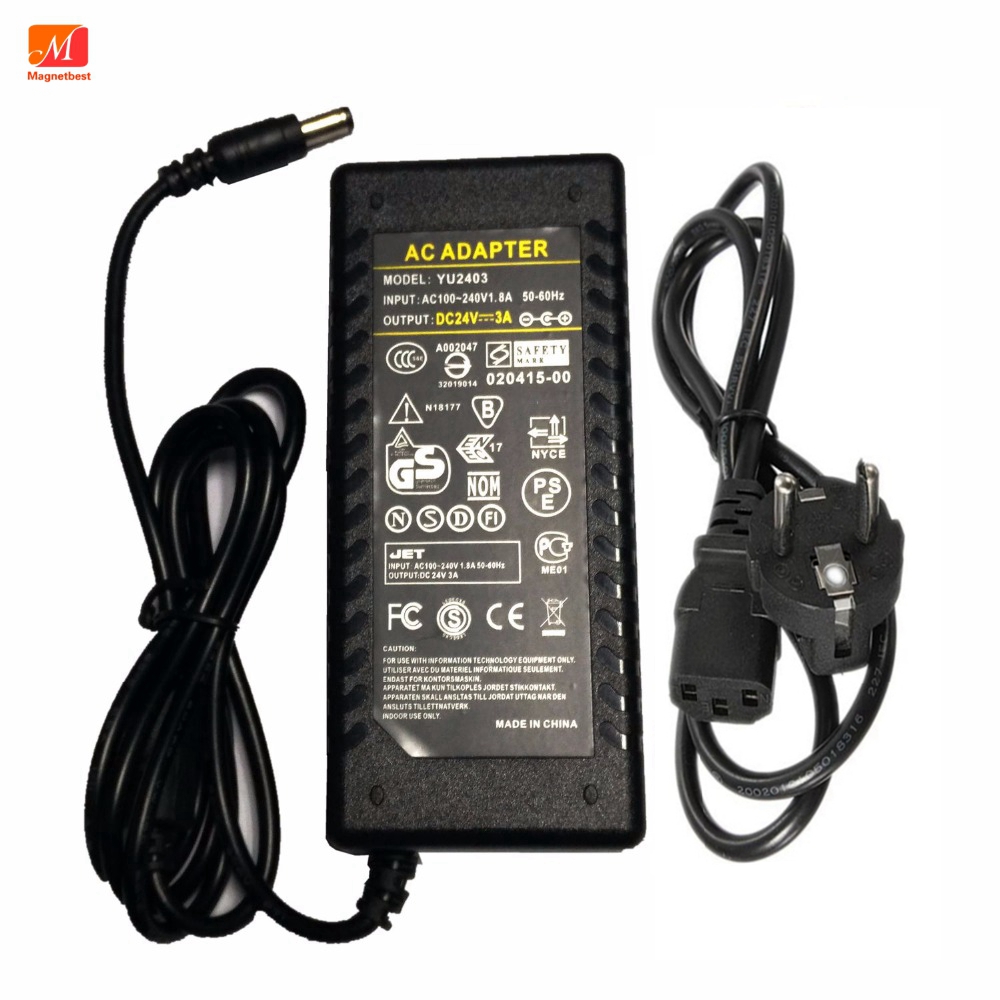 24V 3A AC DC アダプタ充電器ラジアルステージ用 24V 2.3A S065BP2400230 電源 AC ケーブルコード付き