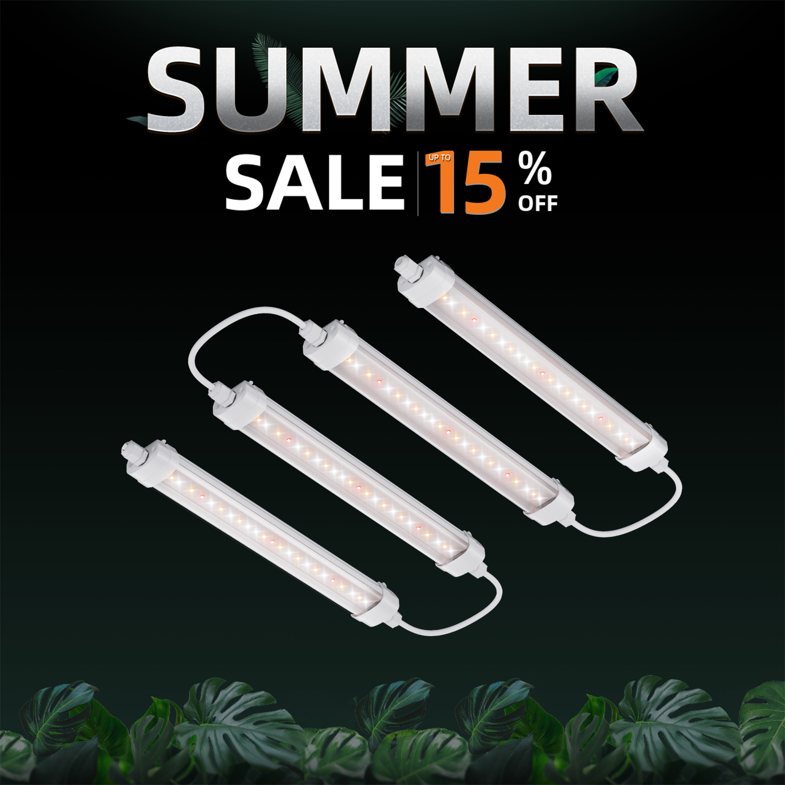 Spider Farmer Glow30 32W フルスペクトル成長ライトバー、屋内植物用、IP67 防水、水耕栽培に最適